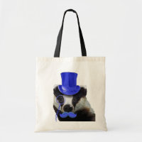 Badger met Blue Top Hat en Mustache