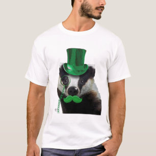Badger met Green Top Hat en Mustache