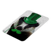Badger met Green Top Hat en Mustache Magneet (Linkerzijde)