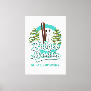 Badger Mountain Waterville Washington Ski logo Canvas Afdruk