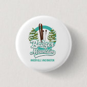 Badger Mountain Waterville Washington Ski logo Ronde Button 3,2 Cm (Voorkant)