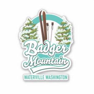 Badger Mountain Waterville Washington Ski logo Sticker