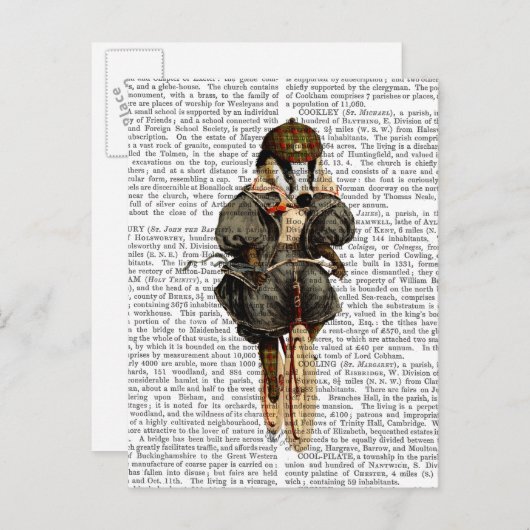 Badger op fiets briefkaart (Voorkant / Achterkant)