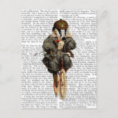 Badger op fiets briefkaart (Voorkant)