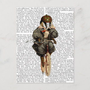 Badger op  fiets briefkaart