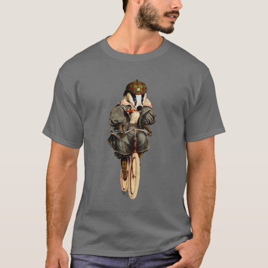 Badger op fiets t-shirt (Voorkant)