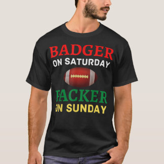 Badger op zaterdagverpakking op zondag Wis T-shirt