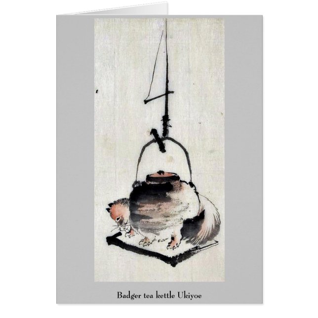 Badger tea kettle Ukiyoe (Voorkant)