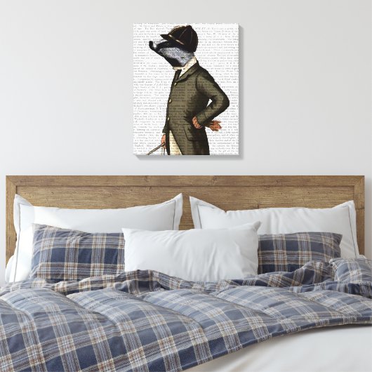Badger The Rider Portrait Canvas Afdruk (Insitu (Slaapkamer))