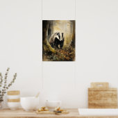 Badger Woodland Animal Art Imprimer Poster (Cuisine)