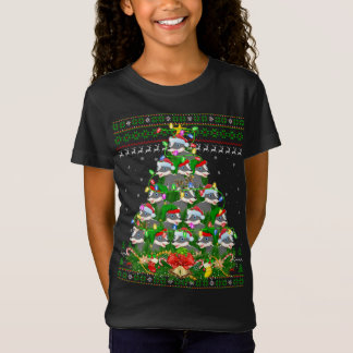 Badger Xmas Lighting Tree Santa Badger Ugly Christ T-shirt
