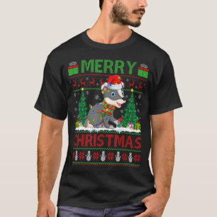 Badger Xmas Tree licht de lelijke kerstman T-shirt