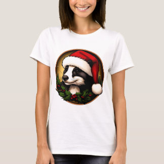 Badgers At Christmas / Santa Claus Marten T-shirt