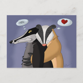 Badgers in Love Briefkaart