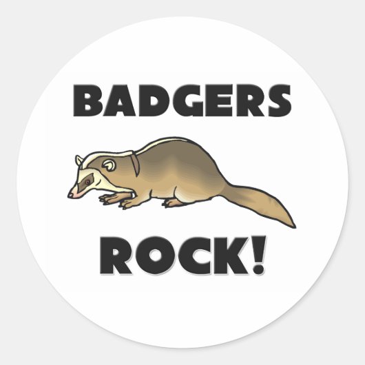 Badgers Rock Ronde Sticker (Voorkant)