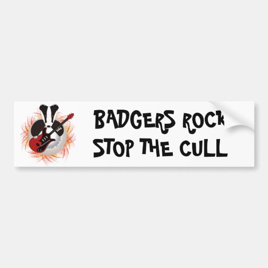 Badgers rocksticker bumpersticker (Voorkant)