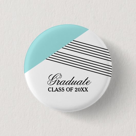 Badges Avec Agrafe Bouton de graduation de l'Aqua à bande géométrique (Devant)