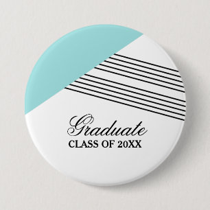 Badges Avec Agrafe Bouton de graduation de l'Aqua à bande géométrique