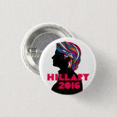 Badges Avec Agrafe Hillary 2016 : Rétro bouton de conception (Devant & derrière)