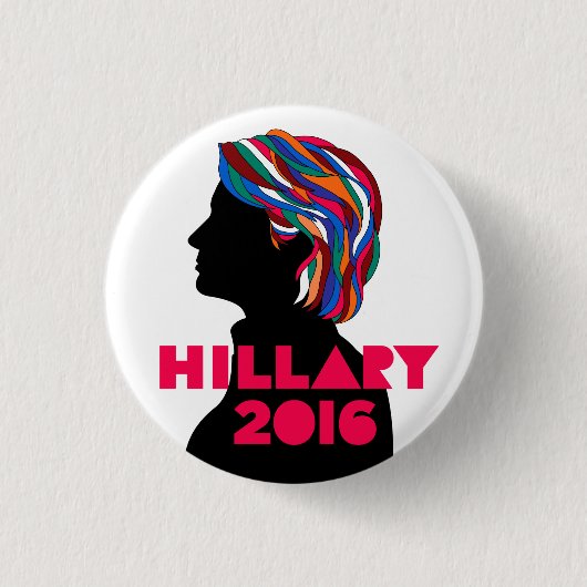 Badges Avec Agrafe Hillary 2016 : Rétro bouton de conception (Devant)