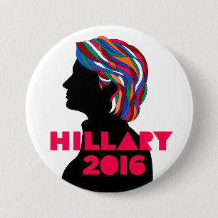 Badges Avec Agrafe Hillary 2016 : Rétro bouton de conception