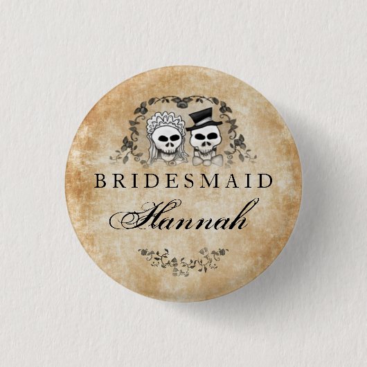 Badges Avec Agrafe Les squelettes de Halloween brunissent la (Devant)