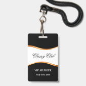 Badges de club pour invités VIP Classy (Avant avec lanière)