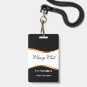 Badges de club pour invités VIP Classy (Arrière avec lanière)