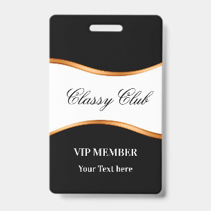 Badges de club pour invités VIP Classy