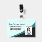 Badges de code-barres pour carte d'identité photo (Avant avec clip)