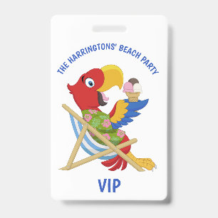 Badges de fête sur la plage avec texte personnalis