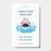 Badges de fête sur la plage avec texte personnalis (Arrière)