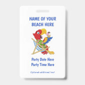 Badges de fête sur la plage de texte personnalisé (Arrière)