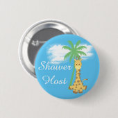 Badges de girafe sur baby shower bleu (Devant & derrière)