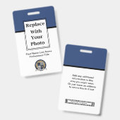 Badges de logo d'entreprise à budget et code-barre (Avant & arrière)