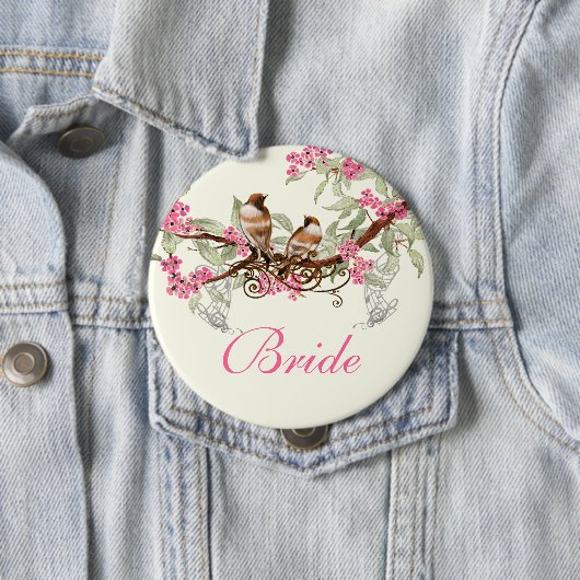 Badges de mariage oiseaux d'amour vintage (En situation)