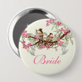Badges de mariage oiseaux d'amour vintage (Devant & derrière)