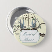 Badges de mariage oiseaux de l'amour Bluebird vint (Devant & derrière)