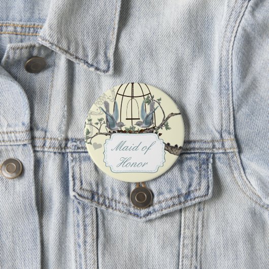 Badges de mariage oiseaux de l'amour Bluebird vint (En situation)
