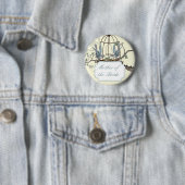 Badges de mariage oiseaux de l'amour Vintage Blueb (En situation)