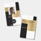 Badges de nom de cartes d'identité d'employé moder (Avant & arrière)