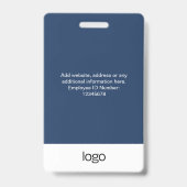 Badges de nom de photo d'employé personnalisés (Arrière)