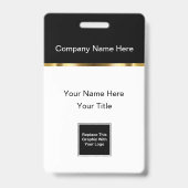 Badges de nom d'entreprise avec logo élégant (Arrière)