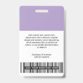 Badges de photo d'identification de bénévole avec (Arrière)