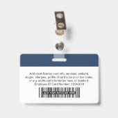Badges de sécurité d'entreprise ID Nom Employé (Arrière avec clip)