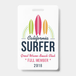 badges de texte personnalisés Surfer