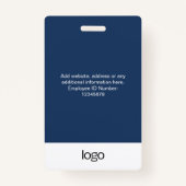 Badges d'étiquette de nom photo de l'employé perso (Dos)