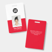 Badges d'ID de sécurité de l'entreprise photo pers (Recto et verso)