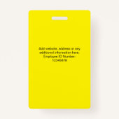 Badges d'ID de sécurité de l'entreprise photo pers (Dos)