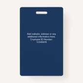 Badges d'ID de sécurité de l'entreprise photo pers (Dos)